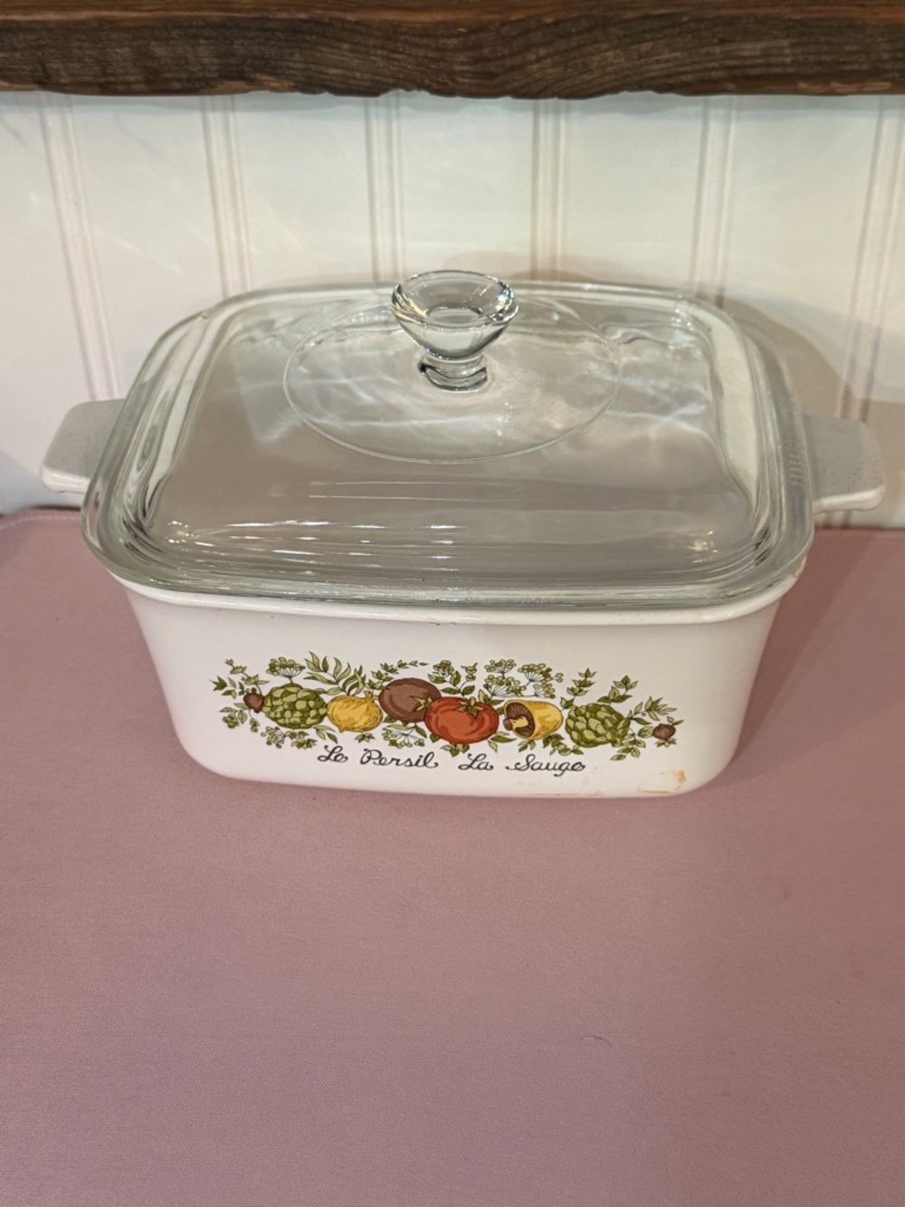 Corning Ware with Clear Glass Lid. Spice of life.